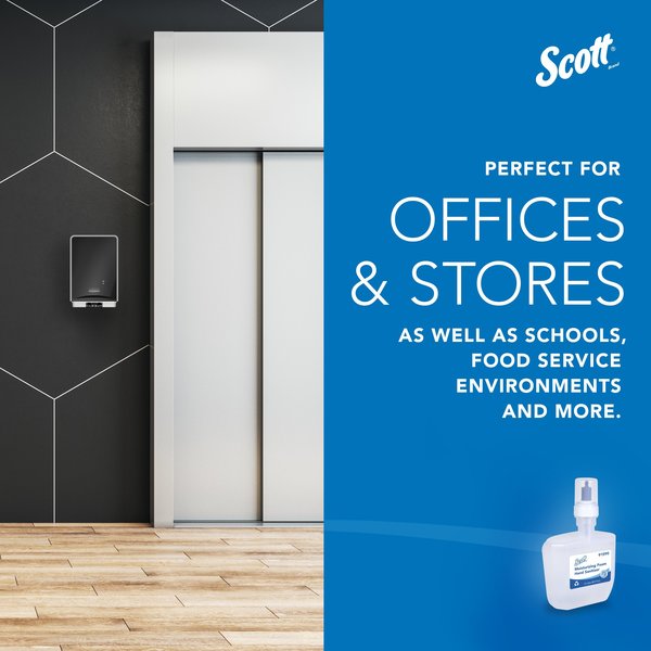 Moisturizing Foam Hand Sanitizer, 1.2 L Refills for KCP ICON & Scott Automatic Dispensers, 2 Bottles
