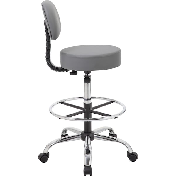 Caressoft Medical/Drafting Stool W/ Back Cushion
