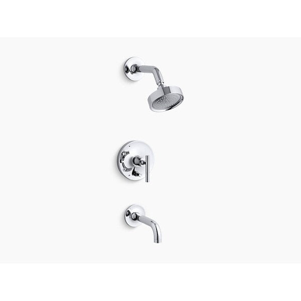 Purist(R) Rite-Temp(R) Pressure-Balancing Bath And Shower Faucet Trim With Push-Button Diverter, 7-3/4