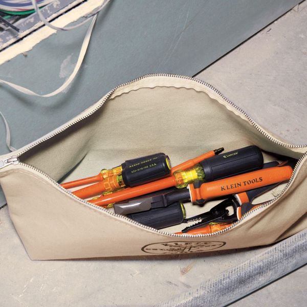 Canvas Bag with Zipper, Large Natural, No. 8 Canvas, Natural, 8