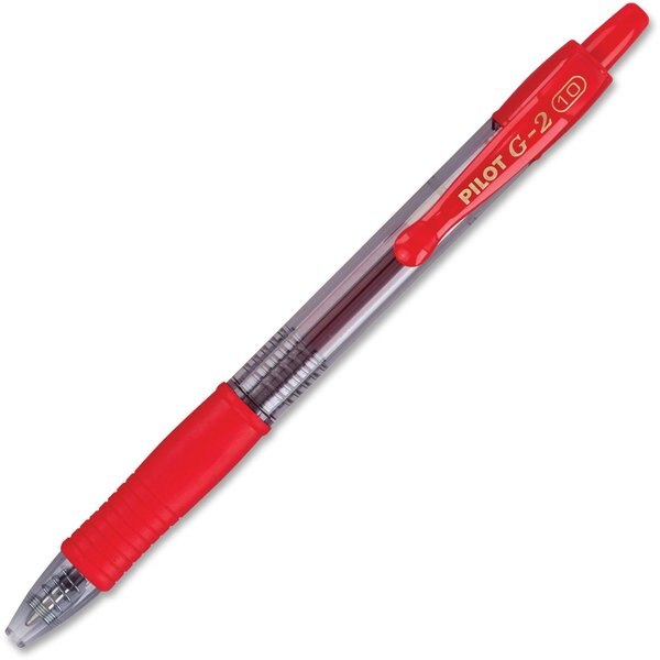 Pen, Gel, G2, Bold, Red, PK12