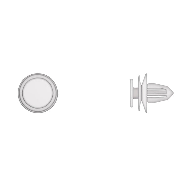 Wht Trim Panel Retainers 8.5mm Hole 13mm Stem L PK25
