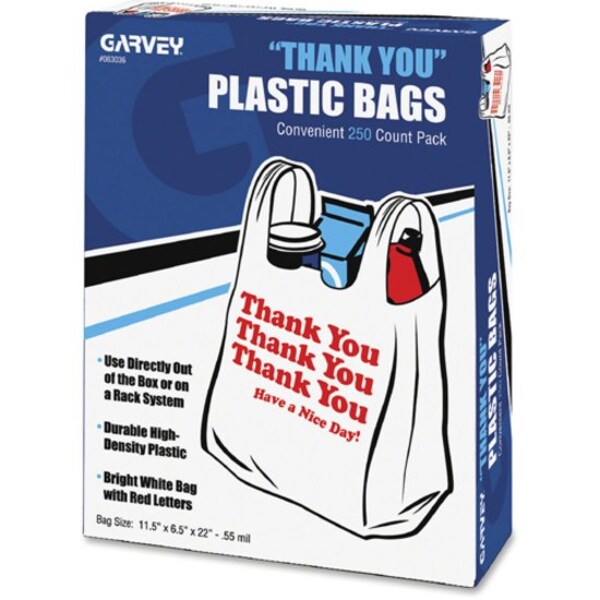Garvey, Plastic Shopping Bags, PK250