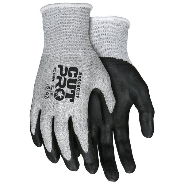 Cut Resistant Coated Gloves, A7 Cut Level, Polyurethane, S, 12PK