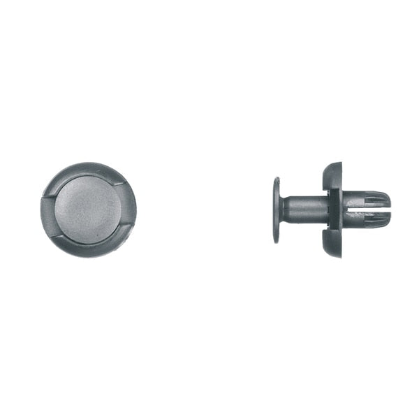 Push-In Rivet, Dome Head, 8 mm Dia., 10 mm L, Nylon Body, 15 PK