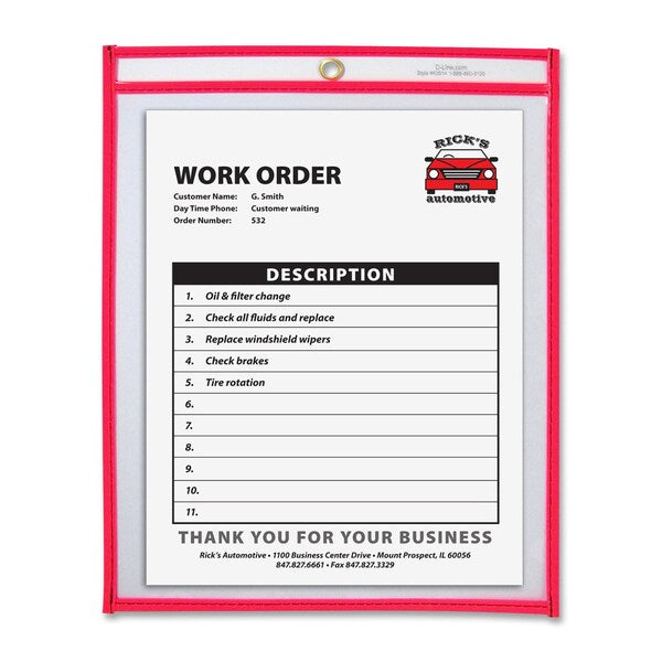 Shop Ticket Holder, Red, 9 x 12