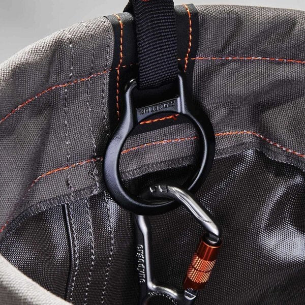 Canvas Hoist Bucket, D-Rings, Durable 24 oz. Canvas, Gray