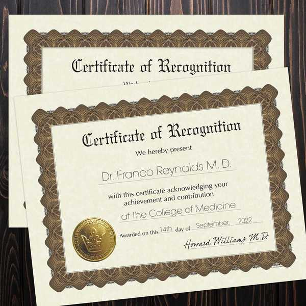 Certificate Metallic Border Stock R, PK6