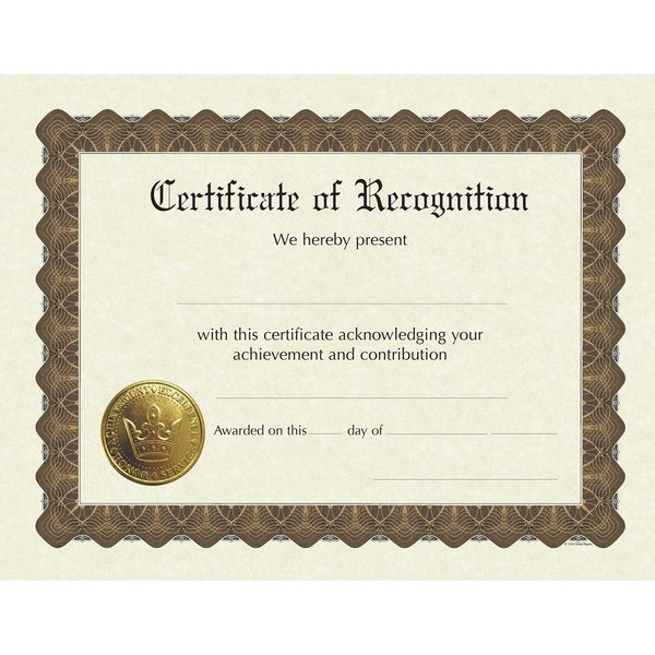 Certificate Metallic Border Stock R, PK6