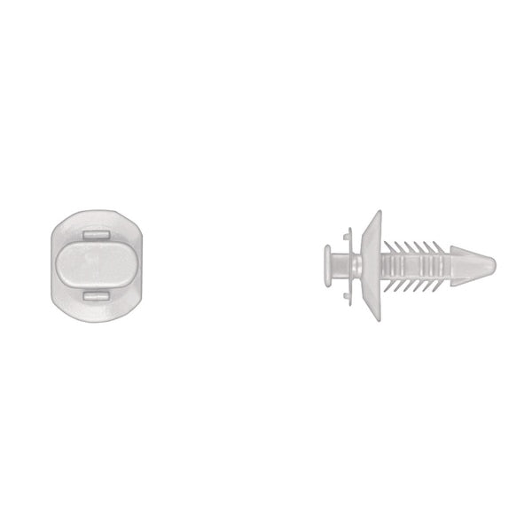 Wht Nyln Door Panel Ret 7mm Hole Size 19mm Stem L PK25