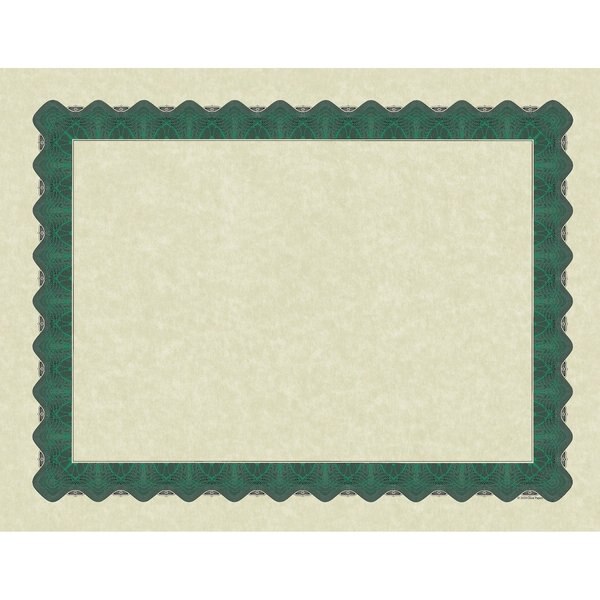 Certificate Green Metallic Border, PK25