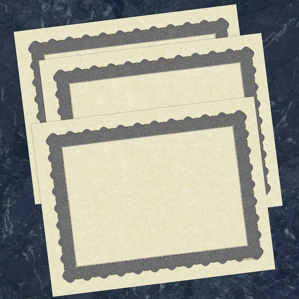 Certificate Silver Metallic Border, PK25