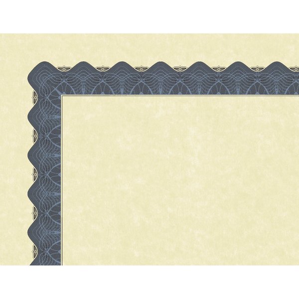 Certificate Blue Metallic Border, PK25
