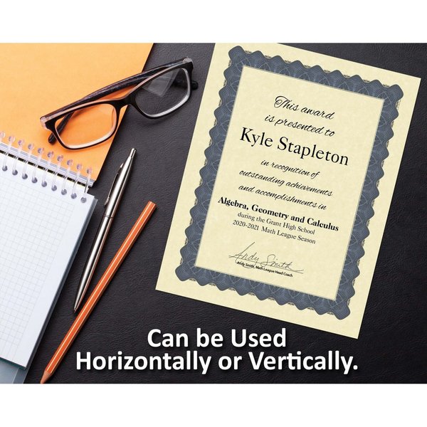 Certificate Blue Metallic Border, PK25