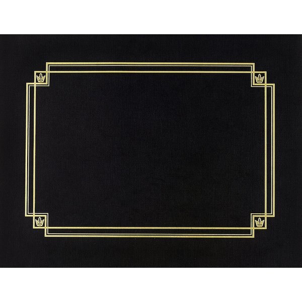 Certificate Cover Linen, Black with, PK3