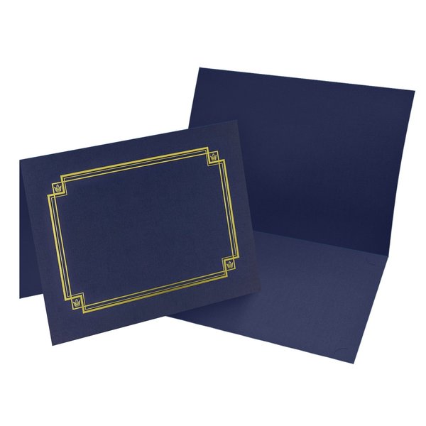 Certificate Cover Linen, Navy with, PK3