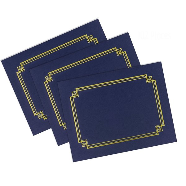 Certificate Cover Linen, Navy with, PK3
