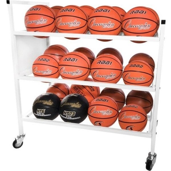 Double Wide BasketBall Cart, 24 ball capacity