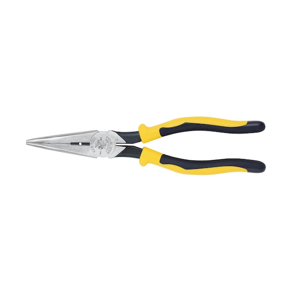 8 9/16 in J203 Long Nose Plier, Side Cutter Plastic Dipped Handle