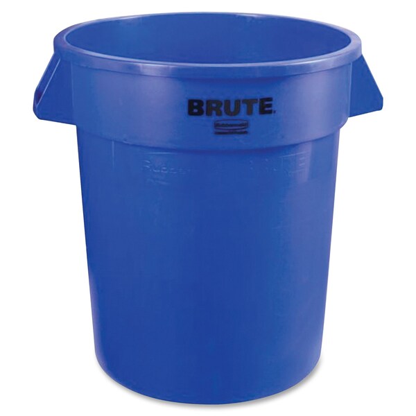 10 gal Round Trash Can, Blue, 15 5/8 in Dia, None, Plastic