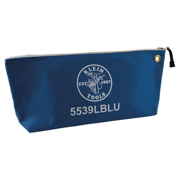 Canvas Bag with Zipper, Large Blue, Canvas, Blue