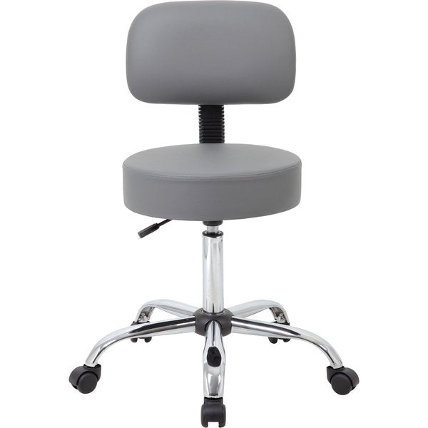 Grey Caressoft Medical Stool W/ Back Cushion