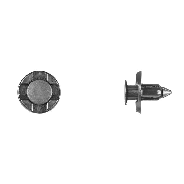 Push-In Rivet, Dome Head, 8 mm Dia., 13 mm L, Nylon Body, 15 PK