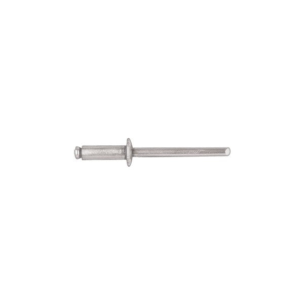 Blind Rivet, Dome Head, 5/32 in Dia., 3/8 in L, Aluminum Body