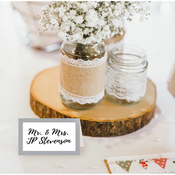 Place cards, Metallic Silver Borde, PK60