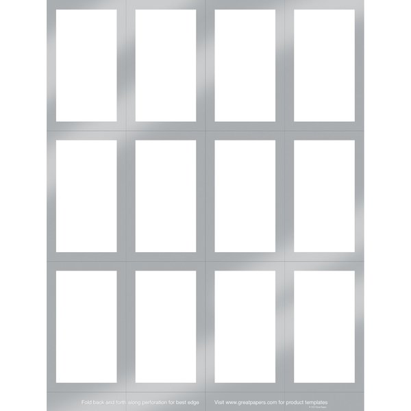 Place cards, Metallic Silver Borde, PK60
