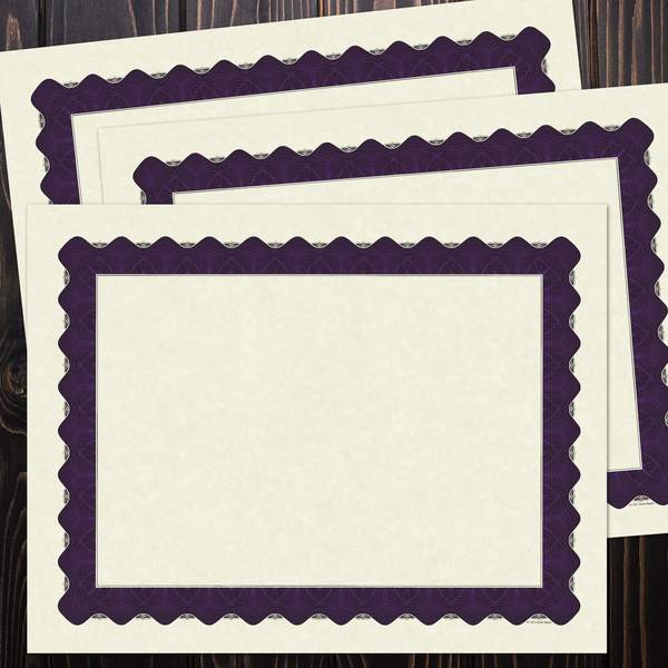 Certificate Purple Metallic Borde, PK100