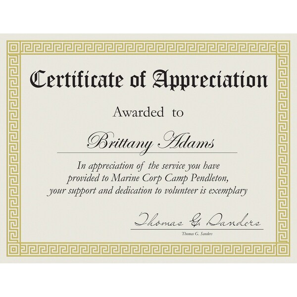 Certificate Gold Foil Channel Bord, PK15