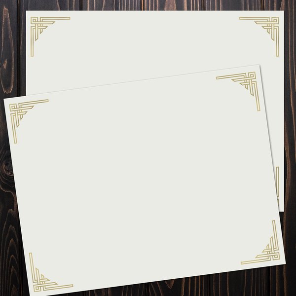 Certificate Gold Foil Corner, Whi, PK15