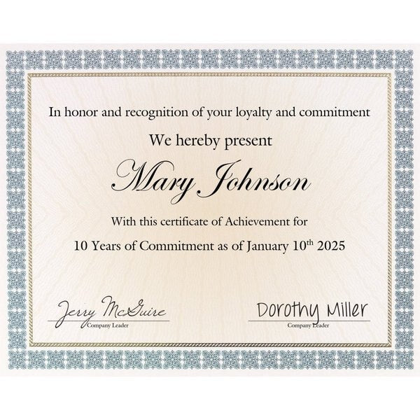 Certificate Gold Foil Westminster, PK15