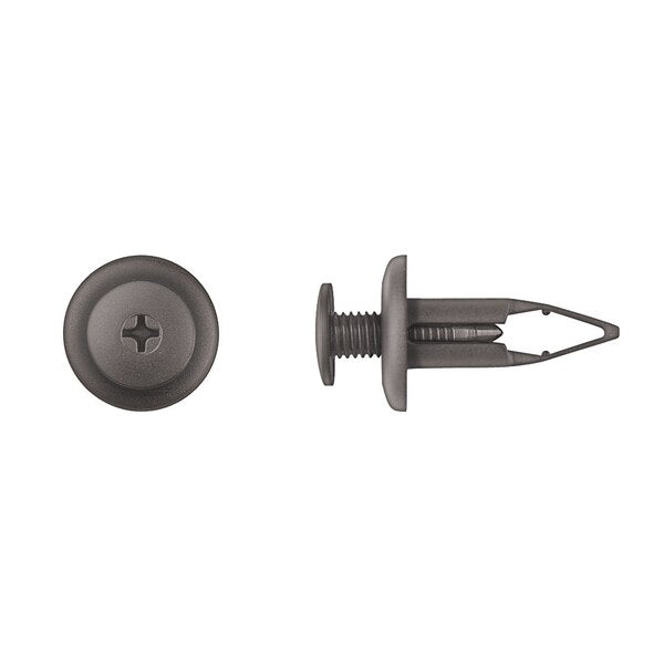 Blk Nyln Bumper Screw Ret 9mm Hole 20mm Flng 26mm Stem PK10