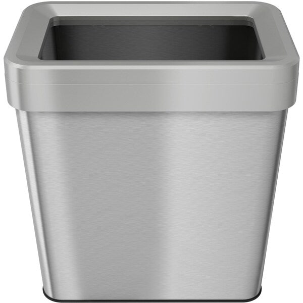16 gal Rectangular Trash Can, Silver, Stainless Steel