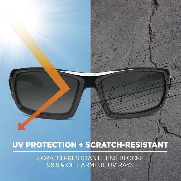 Polarized Safety Glasses, Traditional Smoke Polycarbonate Lens, Scratch-Resistant