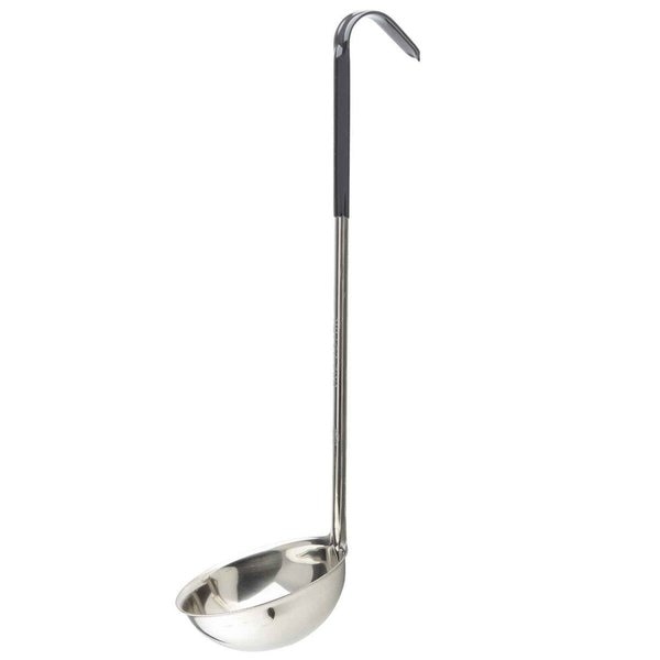 SS Ladle, Black Vinyl Handle, 8 oz