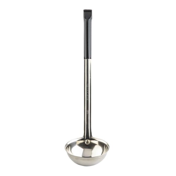 SS Ladle, Black Vinyl Handle, 8 oz