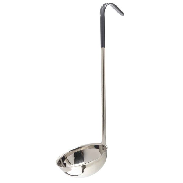 SS Ladle, Black Vinyl Handle, 12 oz