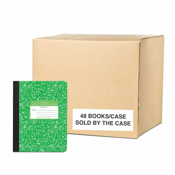 Case of Green Marble Comp Notebooks, Grade 1 Skip Line Ruled, 80 sht 15# White Paper, 9.75