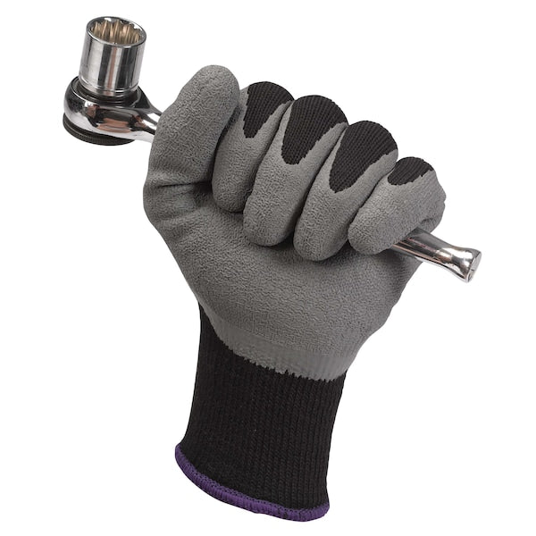 G40 Latex Coated Gloves (97270), Black & Grey, Small (7), 1 Pair