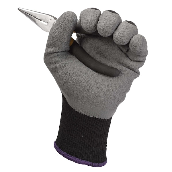 G40 Latex Coated Gloves (97270), Black & Grey, Small (7), 1 Pair