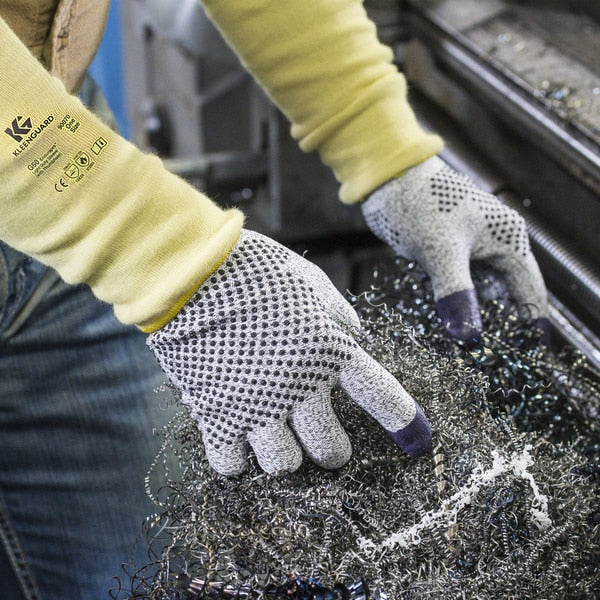 G60 Purple Nitrile Cut Resistant Gloves, Grey/Black, Purple Fingertips, Ambidextrous, SM, 1 Pair