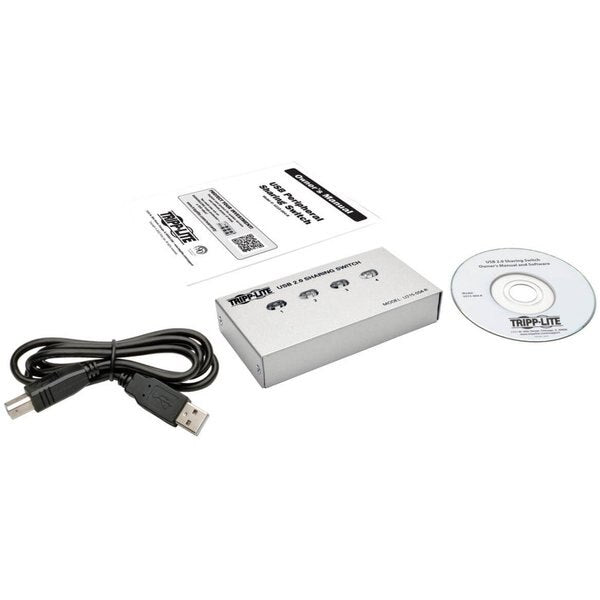USB Switch, Printer/Peripheral, 4-Port, 2.0