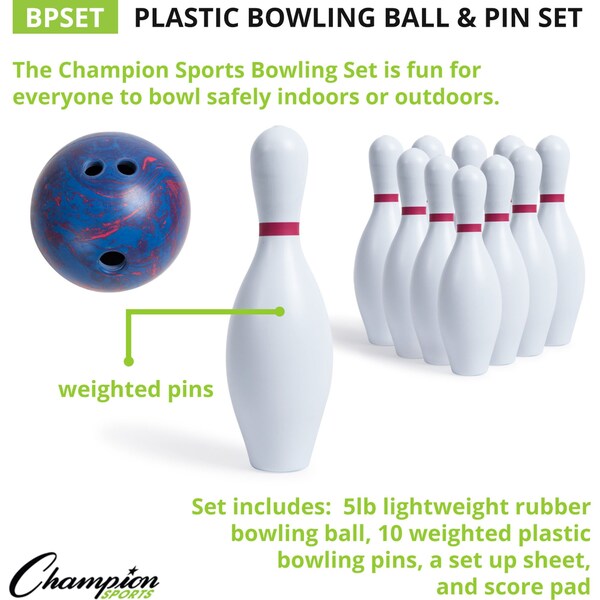 Bowling Set, 5lb Ball, 10 Pins