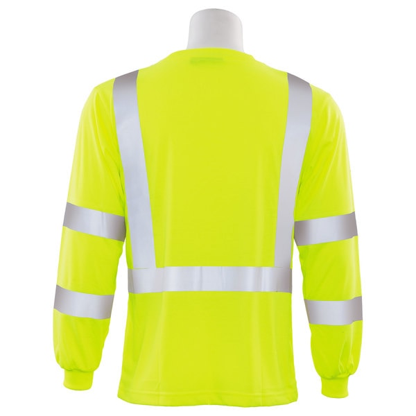 T-Shirt, Long Sleeve, Hi-Viz, Lime, 4XL