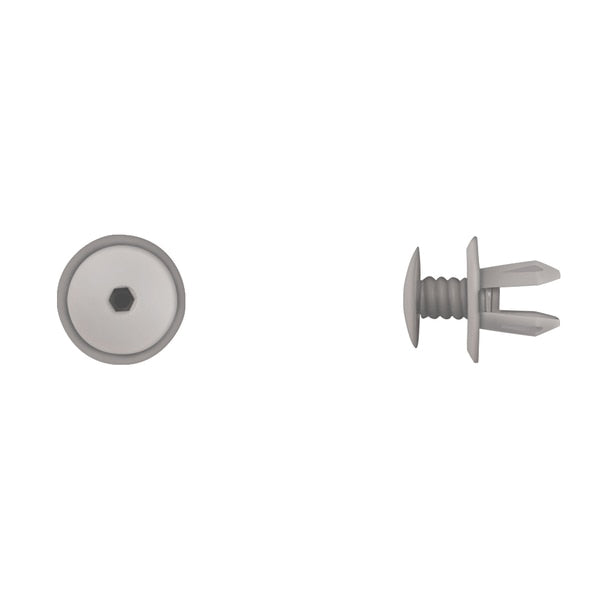 Gray Bumper Push Type Ret 9mm Hole Size 11mm Stem L PK25