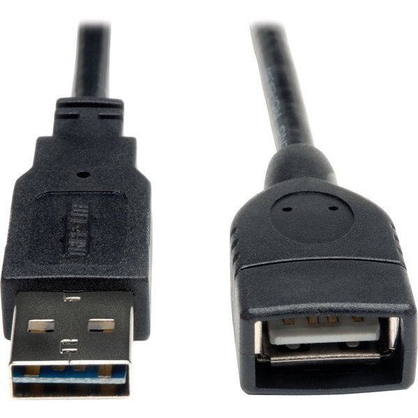 Reversible USB Extension Cable, Blck, 1 ft