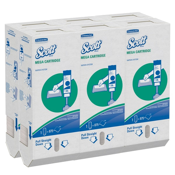 Mega Cartridge Napkins, PK875, 1 White